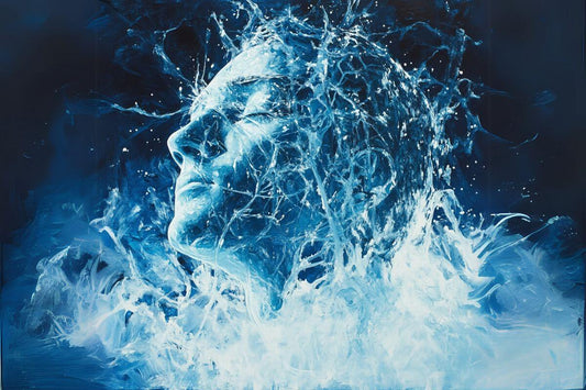 a man made of ice enjoying cooling sensation