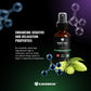 KAVEBROS bedtime spray bottle with hops and molecular structures on a dark background